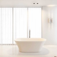 Ванна из искусственного камня Riho Barca BS6000500000000 170x80 см, отдельностоящая, матовая белая, овальная, со сливом-переливом
