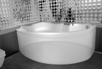 Акриловая ванна Aquanet Jamaica 00205486 L 160x100 см, угловая, левая, пристенная, белая, асимметричная, с каркасом, с сиденьем