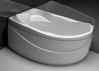 Акриловая ванна Aquanet Jamaica 00205486 L 160x100 см, угловая, левая, пристенная, белая, асимметричная, с каркасом, с сиденьем