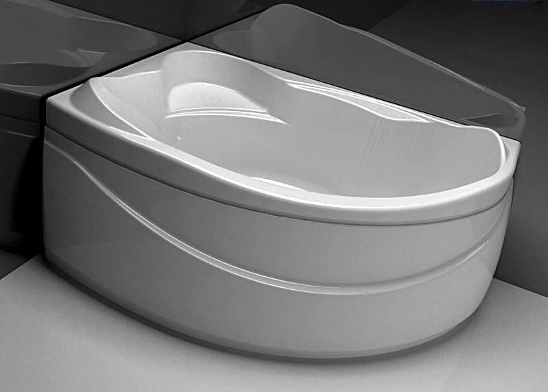 Акриловая ванна Aquanet Jamaica 00205486 L 160x100 см, угловая, левая, пристенная, белая, асимметричная, с каркасом, с сиденьем