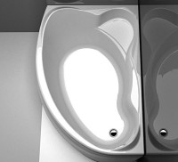 Акриловая ванна Aquanet Jamaica 00205486 L 160x100 см, угловая, левая, пристенная, белая, асимметричная, с каркасом, с сиденьем