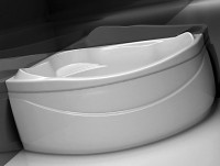 Акриловая ванна Aquanet Jamaica 00205486 L 160x100 см, угловая, левая, пристенная, белая, асимметричная, с каркасом, с сиденьем