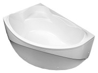 Акриловая ванна Aquanet Jamaica 00205486 L 160x100 см, угловая, левая, пристенная, белая, асимметричная, с каркасом, с сиденьем