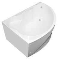 Акриловая ванна Aquanet Jamaica 00205486 L 160x100 см, угловая, левая, пристенная, белая, асимметричная, с каркасом, с сиденьем