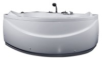 Акриловая ванна Aquanet Jamaica 00205486 L 160x100 см, угловая, левая, пристенная, белая, асимметричная, с каркасом, с сиденьем