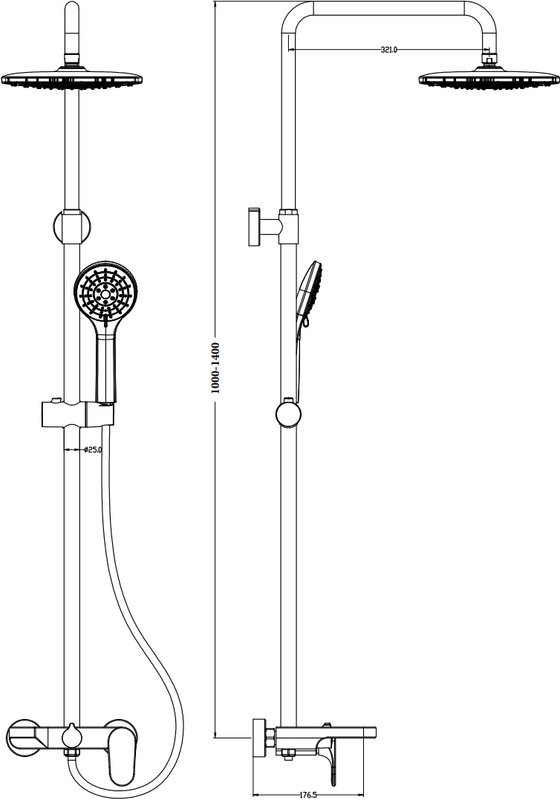 Душевая стойка Boheme Spectre 458-MG matt gold