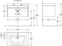 Мебель для ванной комнаты KERAMA MARAZZI Modula 60 подвесная, белая глянцевая