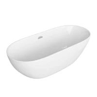 Акриловая ванна Grossman Classic GR-12500 150x75 см, отдельностоящая, белая, овальная, с донным клапаном