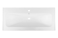 Мебельная раковина Aquanet Арт 98 накладная, глянцевая белая, прямоугольная, литьевой мрамор