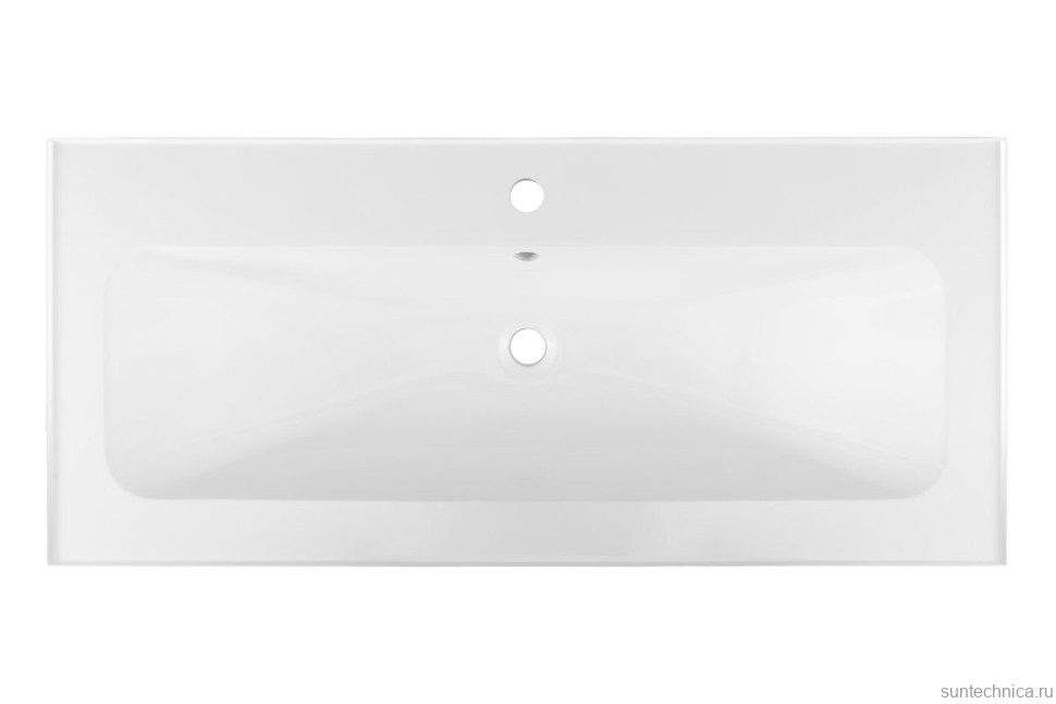 Мебельная раковина Aquanet Арт 98 накладная, глянцевая белая, прямоугольная, литьевой мрамор