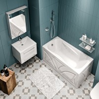 Акриловая ванна 1MarKa Classic 140x70 см, пристенная, белая, с каркасом