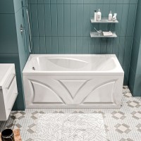 Акриловая ванна 1MarKa Classic 140x70 см, пристенная, белая, с каркасом
