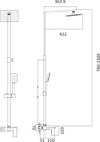 Душевая стойка D-lin H10A24 черный