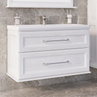 Мебель для ванной комнаты ASB-Woodline Венеция 100 белая, патина серебро