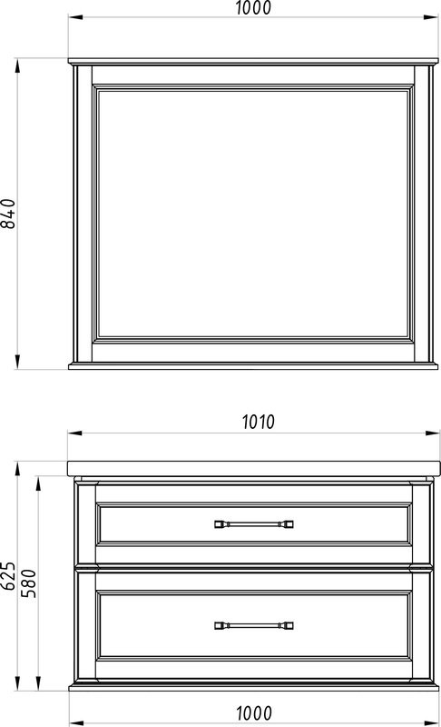 Мебель для ванной комнаты ASB-Woodline Венеция 100 белая, патина серебро