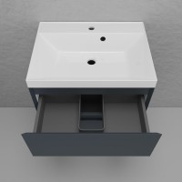 Тумба подвесная "Манхэттен 60" ЭМАЛЬ, под раковину ASTI, 2 ящика, PLUS, графит Тумба подвесная "Манхэттен 60" ЭМАЛЬ, под раковину ASTI, 2 ящика, PLUS, графит