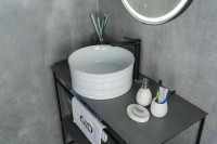 Накладная раковина GID Esfera W969 41 глянцевая белая, круглая, фаянс