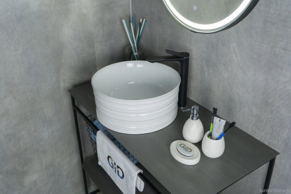 Накладная раковина GID Esfera W969 41 глянцевая белая, круглая, фаянс