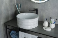 Накладная раковина GID Esfera W969 41 глянцевая белая, круглая, фаянс