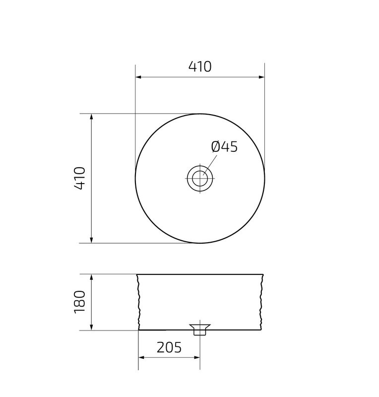 Накладная раковина GID Esfera W969 41 глянцевая белая, круглая, фаянс