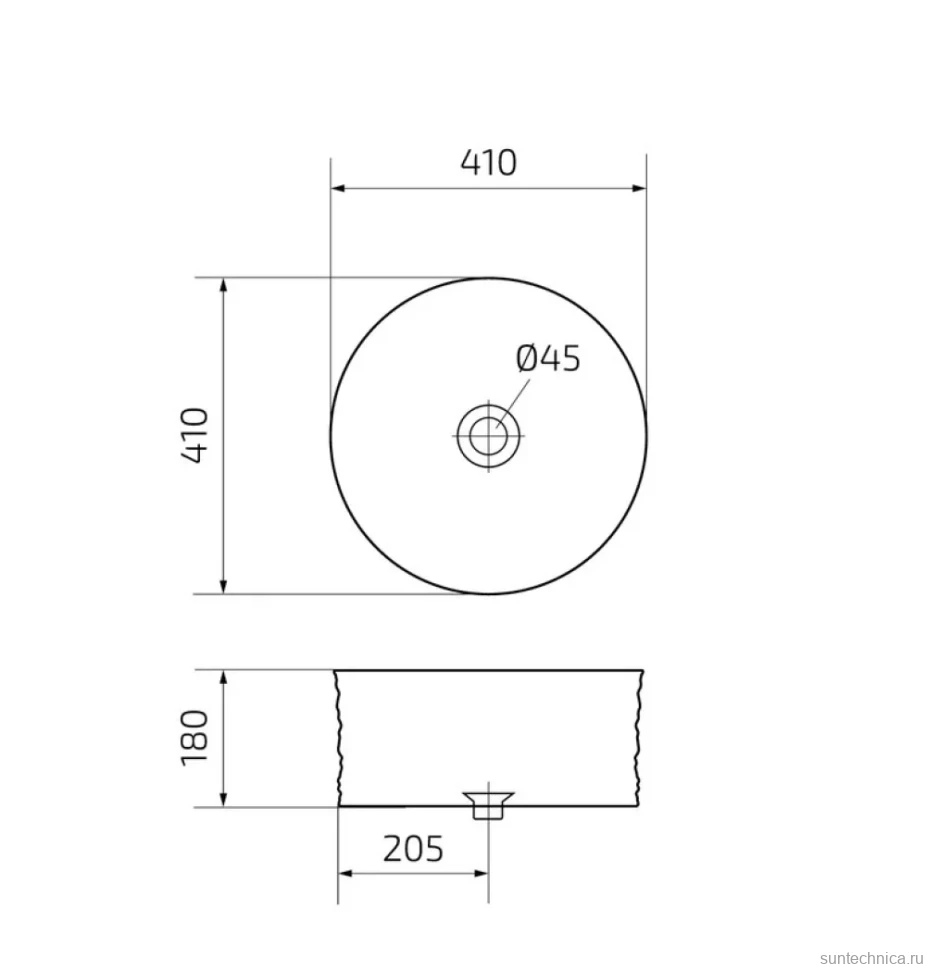 Накладная раковина GID Esfera W969 41 глянцевая белая, круглая, фаянс