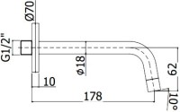 Излив Paffoni Light ZBOC045ST для ванны, steel looking