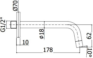 Излив Paffoni Light ZBOC045ST для ванны, steel looking