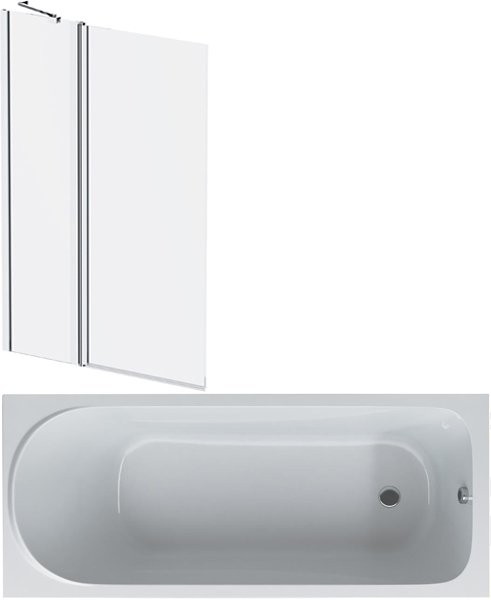 Акриловая ванна AM.PM Sense 150x70 см, пристенная, белая, со сливом-переливом