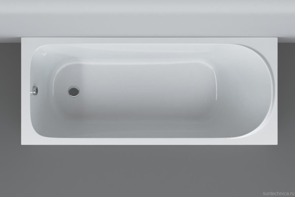 Акриловая ванна AM.PM Sense 150x70 см, пристенная, белая, со сливом-переливом