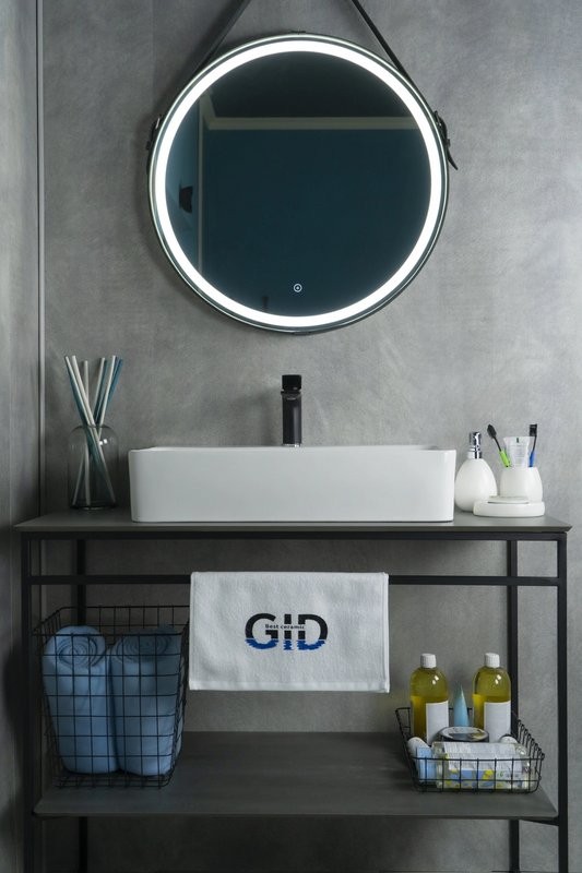 Накладная раковина GID Geometrico N9256 60 глянцевая белая, прямоугольная, фаянс, с 1 отверстием под смеситель