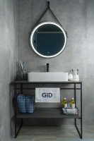 Накладная раковина GID Geometrico N9256 60 глянцевая белая, прямоугольная, фаянс, с 1 отверстием под смеситель