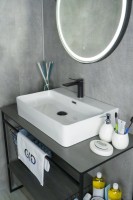 Накладная раковина GID Geometrico N9256 60 глянцевая белая, прямоугольная, фаянс, с 1 отверстием под смеситель