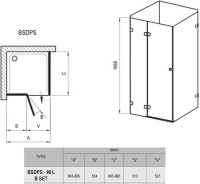 Душевой уголок Ravak Brilliant BSDSP + B SET L Transparent