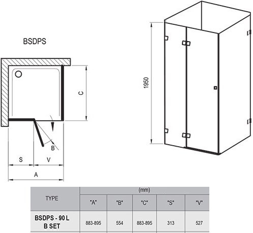 Душевой уголок Ravak Brilliant BSDSP + B SET L Transparent