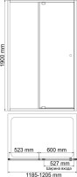 Душевая дверь в нишу Wasserkraft Aula 11P05 120 см