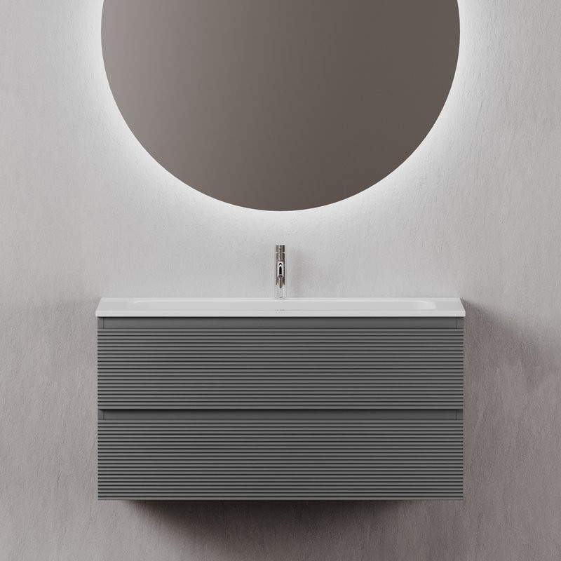 Тумба с раковиной Sancos Folk 100 grey soft