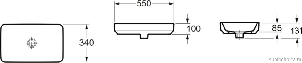 Комплект Накладная раковина Lavinia Boho Bathroom Sink Slim 33311004 + Донный клапан Wellsee Drainage System 182134000 хром + Сифон 182102000 хром