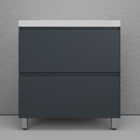 Тумба с раковиной Style Line Манхэттен 80 напольная, графит, раковина Andrea Classic 80