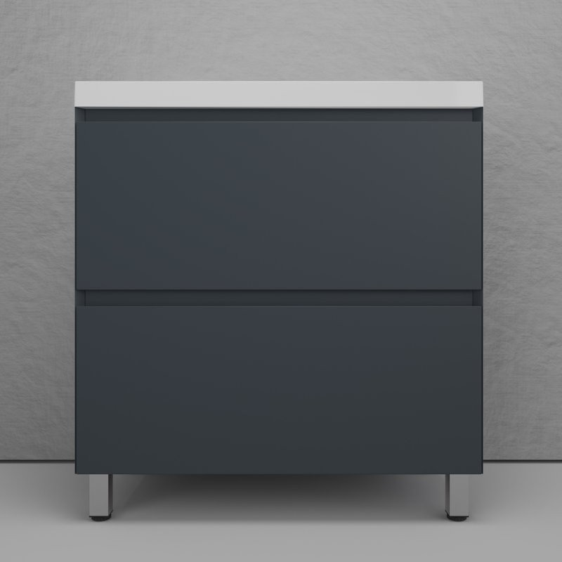 Тумба с раковиной Style Line Манхэттен 80 напольная, графит, раковина Andrea Classic 80