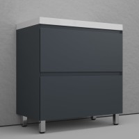 Тумба с раковиной Style Line Манхэттен 80 напольная, графит, раковина Andrea Classic 80