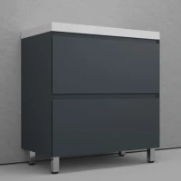Тумба с раковиной Style Line Манхэттен 80 напольная, графит, раковина Andrea Classic 80