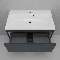 Тумба с раковиной Style Line Манхэттен 80 напольная, графит, раковина Andrea Classic 80