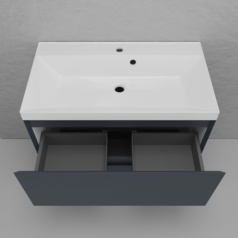 Тумба с раковиной Style Line Манхэттен 80 напольная, графит, раковина Andrea Classic 80