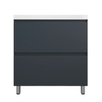 Тумба с раковиной Style Line Манхэттен 80 напольная, графит, раковина Andrea Classic 80