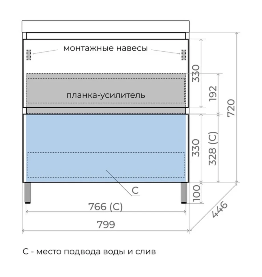 Тумба с раковиной Style Line Манхэттен 80 напольная, графит, раковина Andrea Classic 80