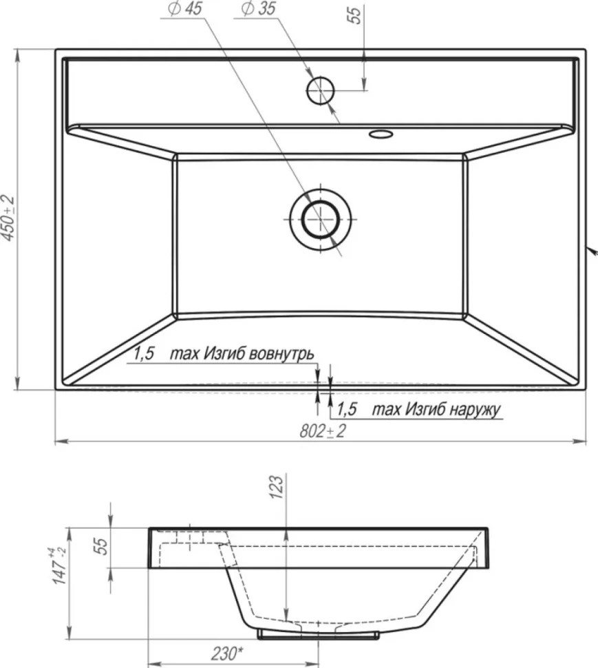Тумба с раковиной Style Line Манхэттен 80 напольная, графит, раковина Andrea Classic 80