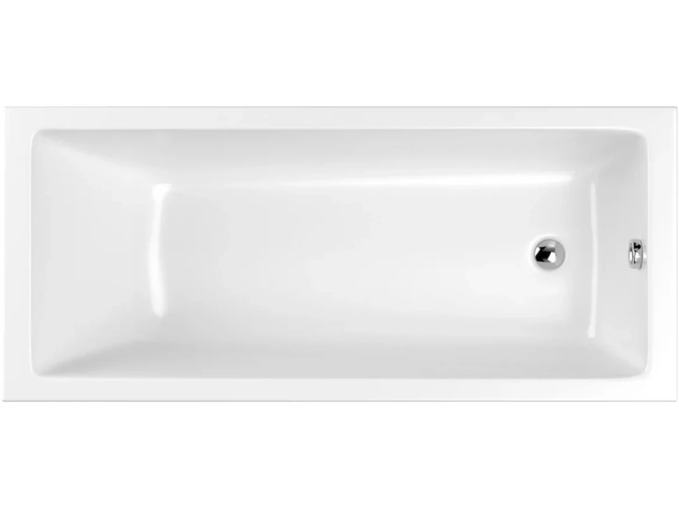 Акриловая ванна WHITECROSS Wave Slim 170x70 см, встраиваемая, белый глянец, с каркасом