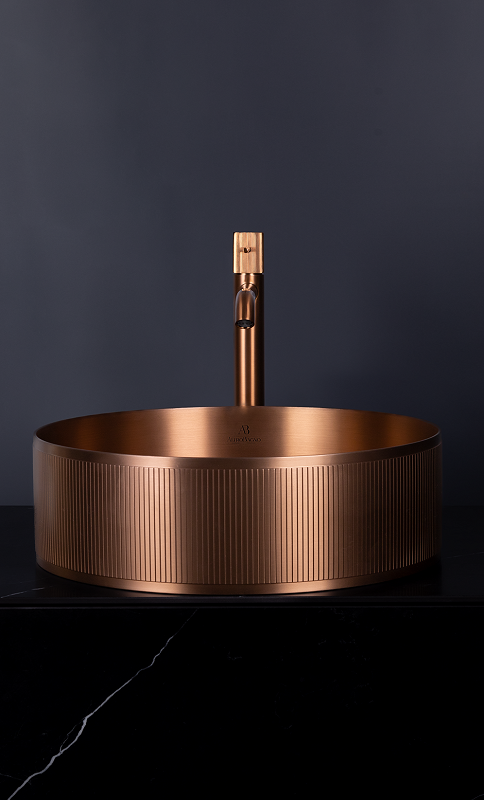 Накладная раковина AltroBagno Costoso 001007 RaSp 40 матовая медь, круглая, нержавеющая сталь