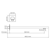 Душевой комплект Термостат Wasserkraft Naab 8644 Thermo + Гарнитур Hansgrohe Croma 26592400 + Подключение Allen Brau Infinity 5.21A17-00 + Душ A069 + Кронштейн A090 + Излив A091