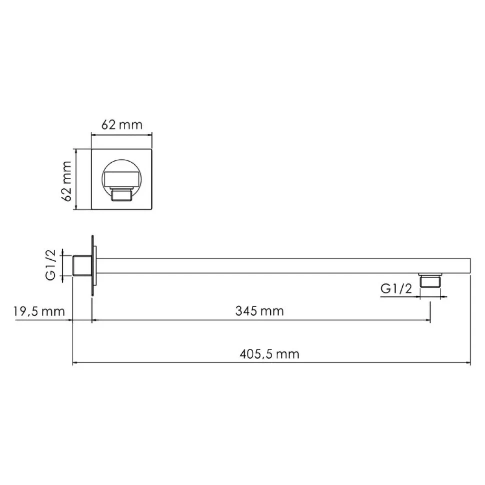 Душевой комплект Термостат Wasserkraft Naab 8644 Thermo + Гарнитур Hansgrohe Croma 26592400 + Подключение Allen Brau Infinity 5.21A17-00 + Душ A069 + Кронштейн A090 + Излив A091
